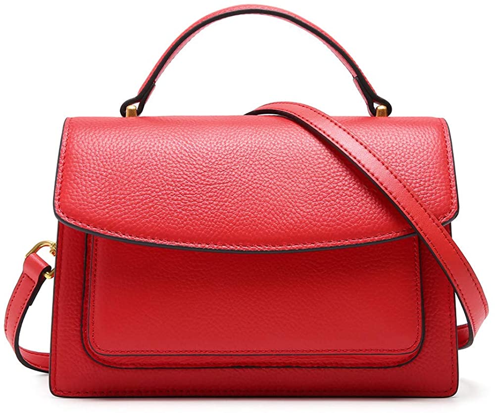 Price:$0.00 Women's Top-Handle Handbags, Shoulder Bag and Genuine Leather Crossbody Bags Fashion Tassel Recreational Bag for Women (Square-Red)  Handbags   
