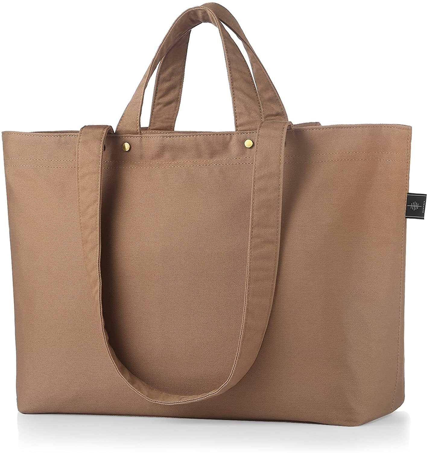 Price:$0.00    BONTHEE Canvas Tote Bag Handbag Women Large Shopper Shoulder Bag for School Travel Work - Light Coffee_Basic  Clothing