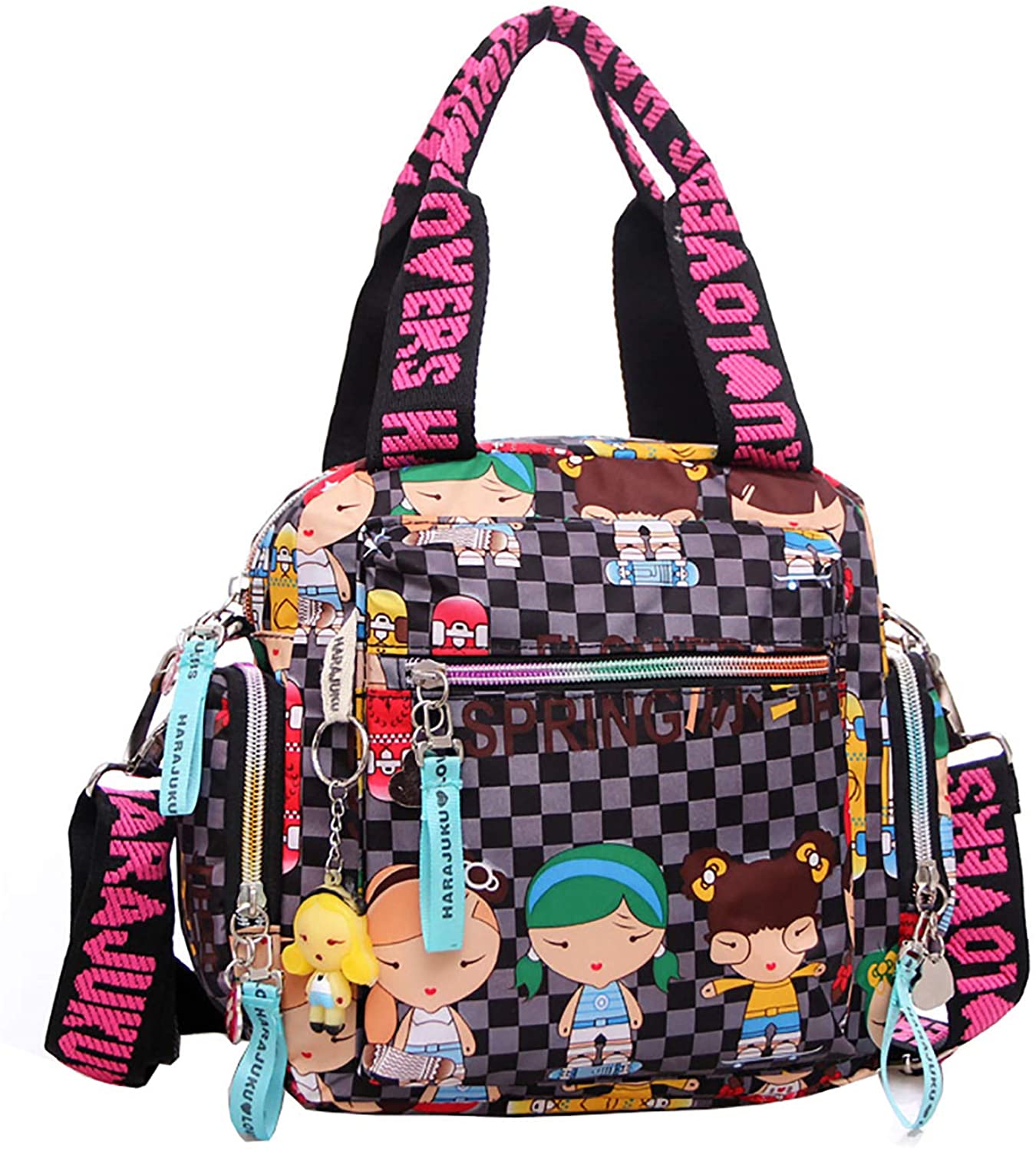 Price:$21.99 RUN.SE Harajuku Doll Waterproof Nylon Handbag Ladies Bag One Shoulder Cross-body Bags Handbags Mom  Handbags   