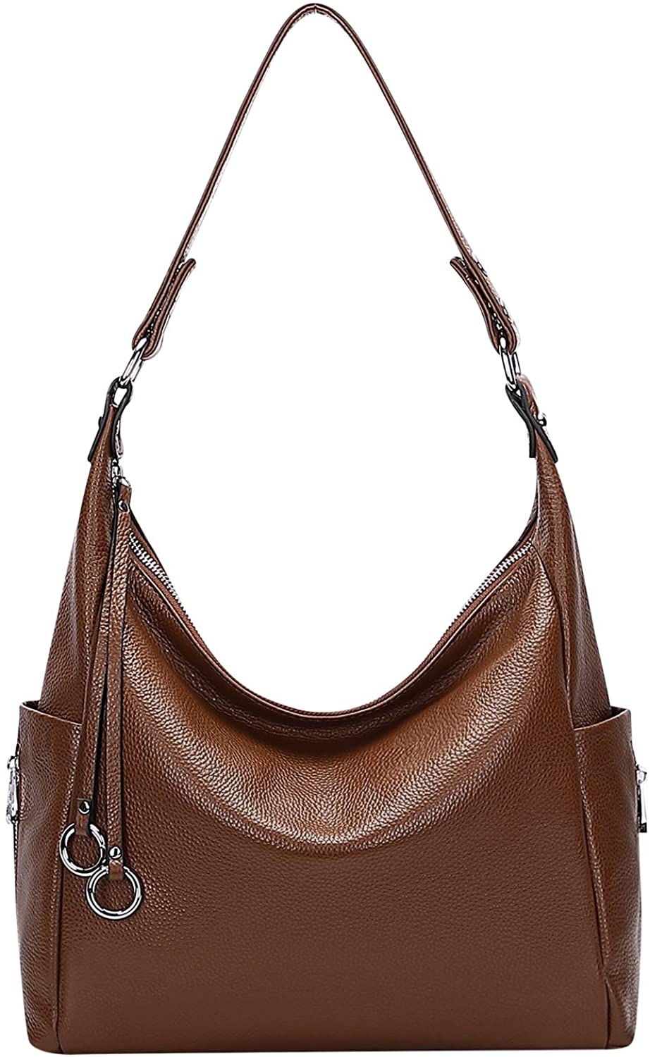 Price:$69.98    PIJUSHI Genuine Leather Hobo Bag Purses and Handbags for Women Soft Leather Shoulder Purse Crossbody Bag for Ladies(PJS648O Dark Brown)  Clothing