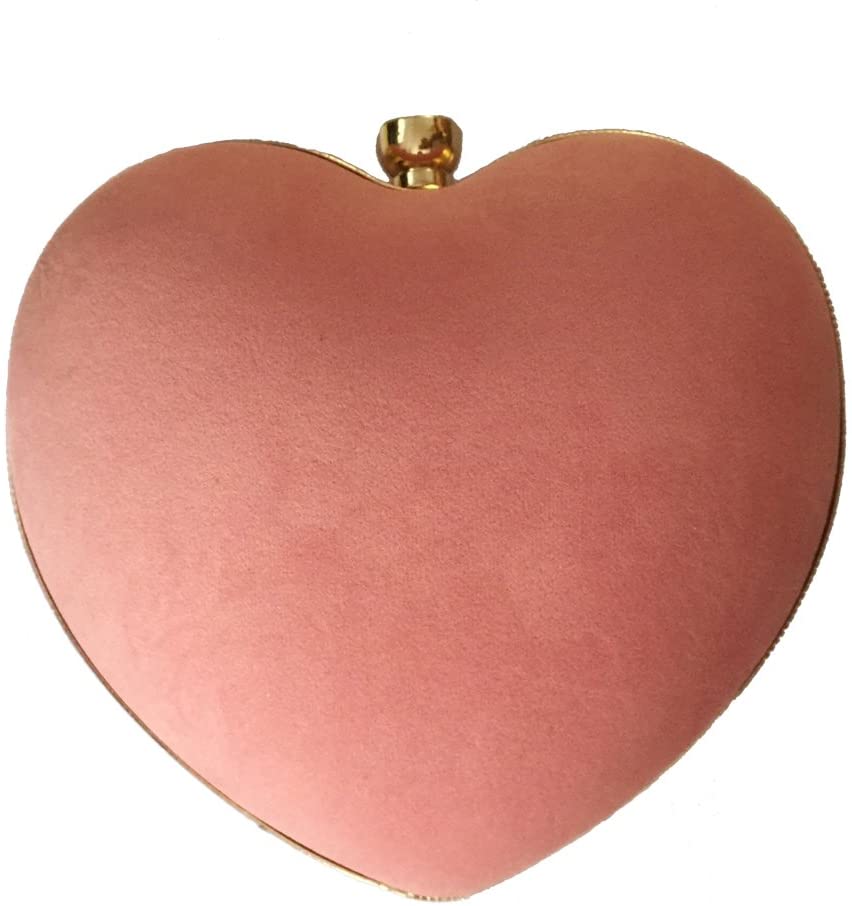 Price:$25.99    Womens Heart Shape Clutch Bag Messenger Shoulder Handbag Evening Party Prom Bag Purse Pink  Clothing