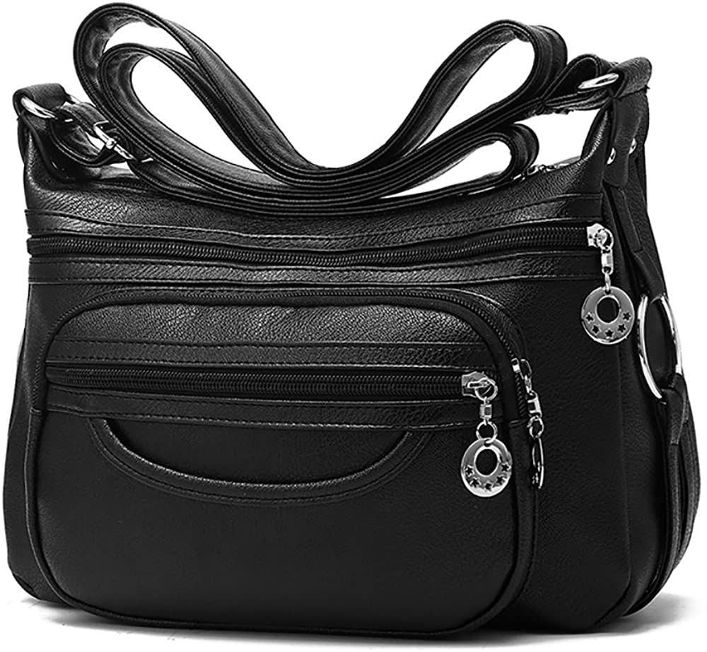 Price:$19.99 Mfeo Womens Multi Pocket Soft Synthetic Leather Shoulder Bag Cross-Body Bag Messenger Bag Purse  Handbags   