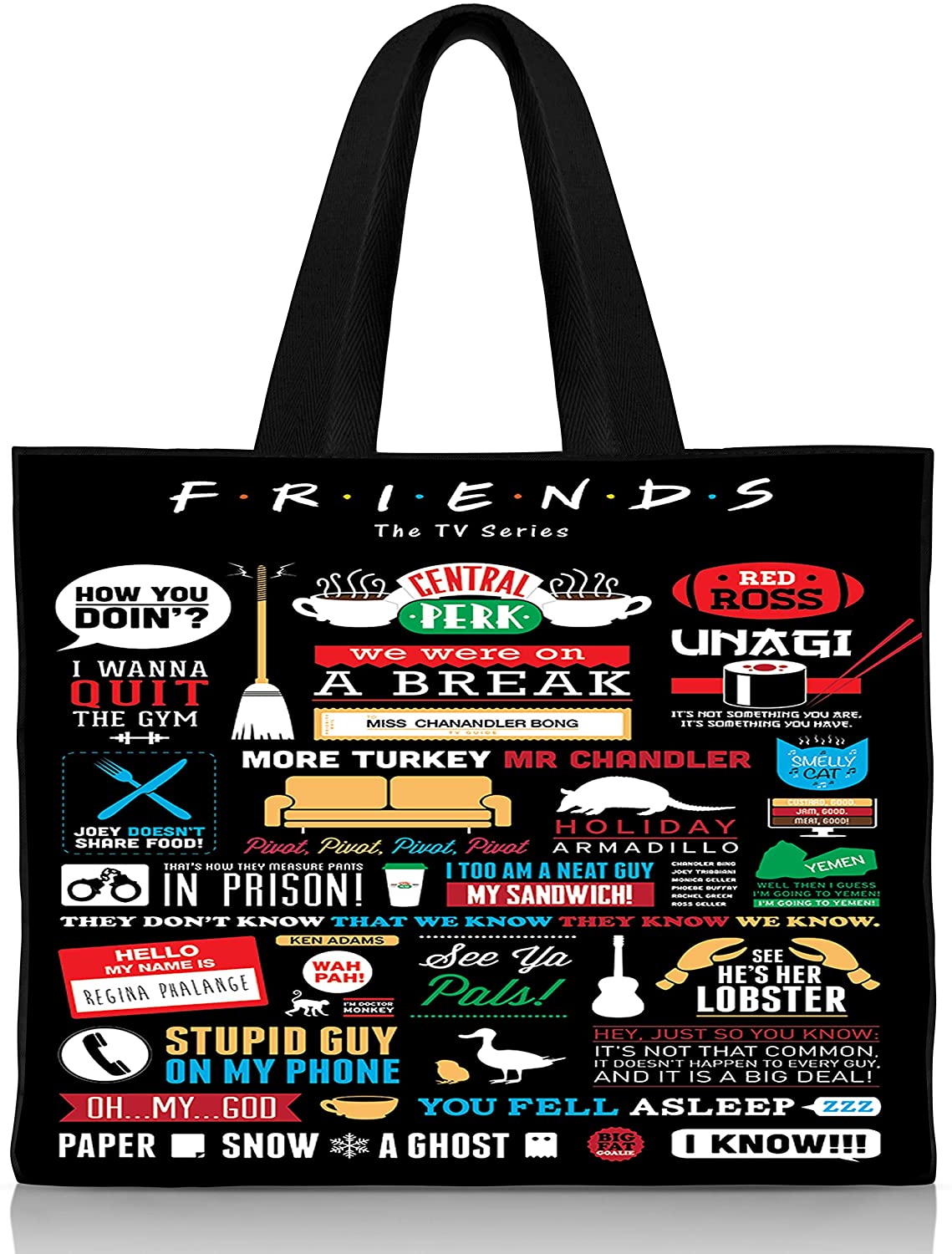 Price:$23.56 Friends Shoulder Handbags Canvas Tote Bag - 15.5 x 12.5 x 3.5 Inches  Handbags   