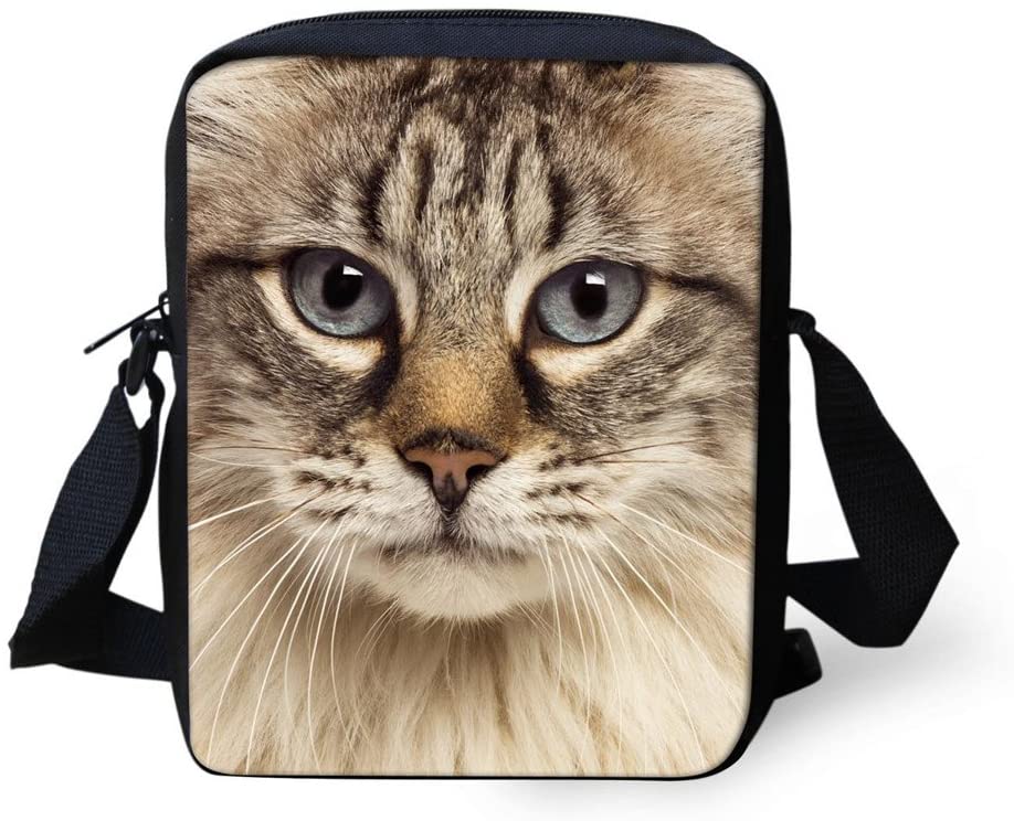 Price:$6.99    HUGS IDEA Cute Pet Cat Print Mini Cross-Body Bag for School Travel Shoulder Bags  Clothing