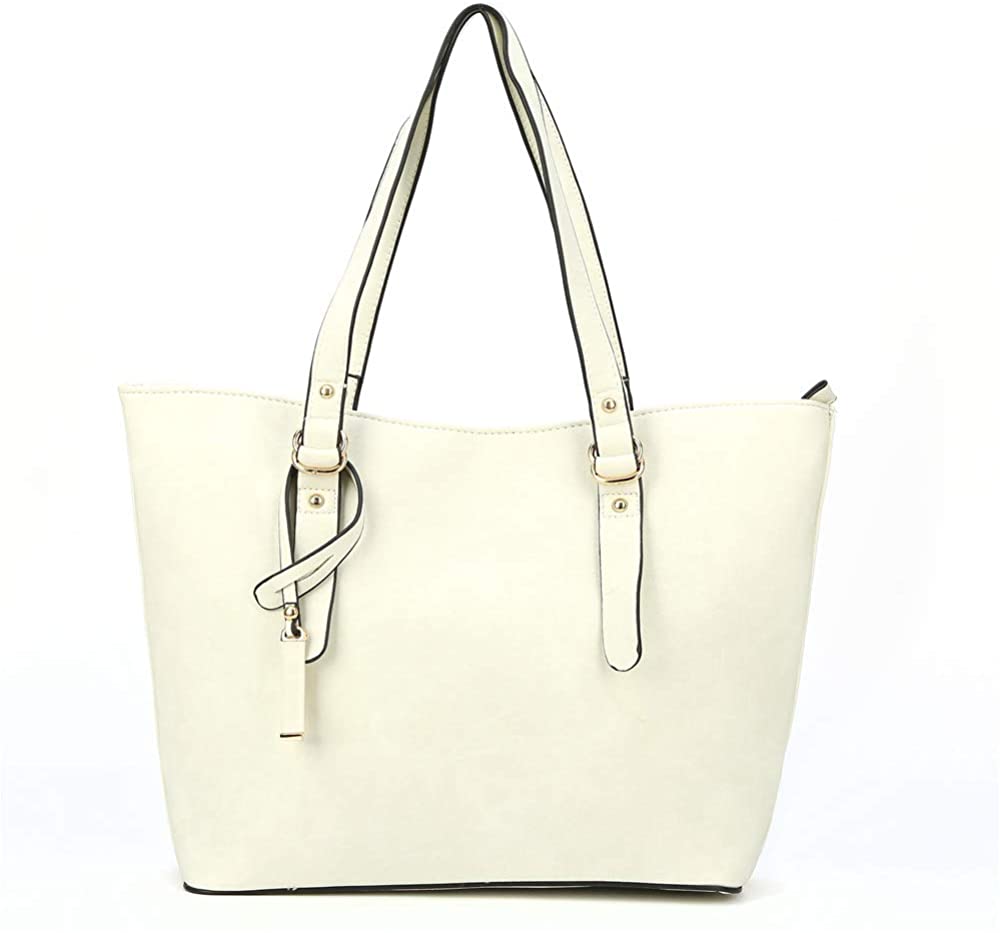Price:$23.99 Fashlanlika Women Tote Bag Handbag Suede Vegan Leather Shoulder Bag Top Handle Purse(White Tote)  Handbags   