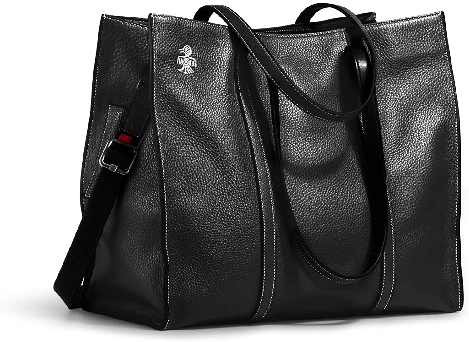 Price:$211.89    Orabird Casual Women's Black Tote Bag with Zipper Soft Genuine Cow Leather Large Capacity Work Shoulder Handbag  Clothing