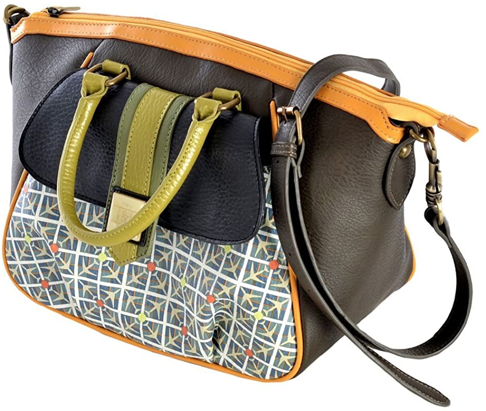 Price:$29.91 Inky & Bozko Women's Day Tripper Oversized City Bag, Green/Blue  Handbags   