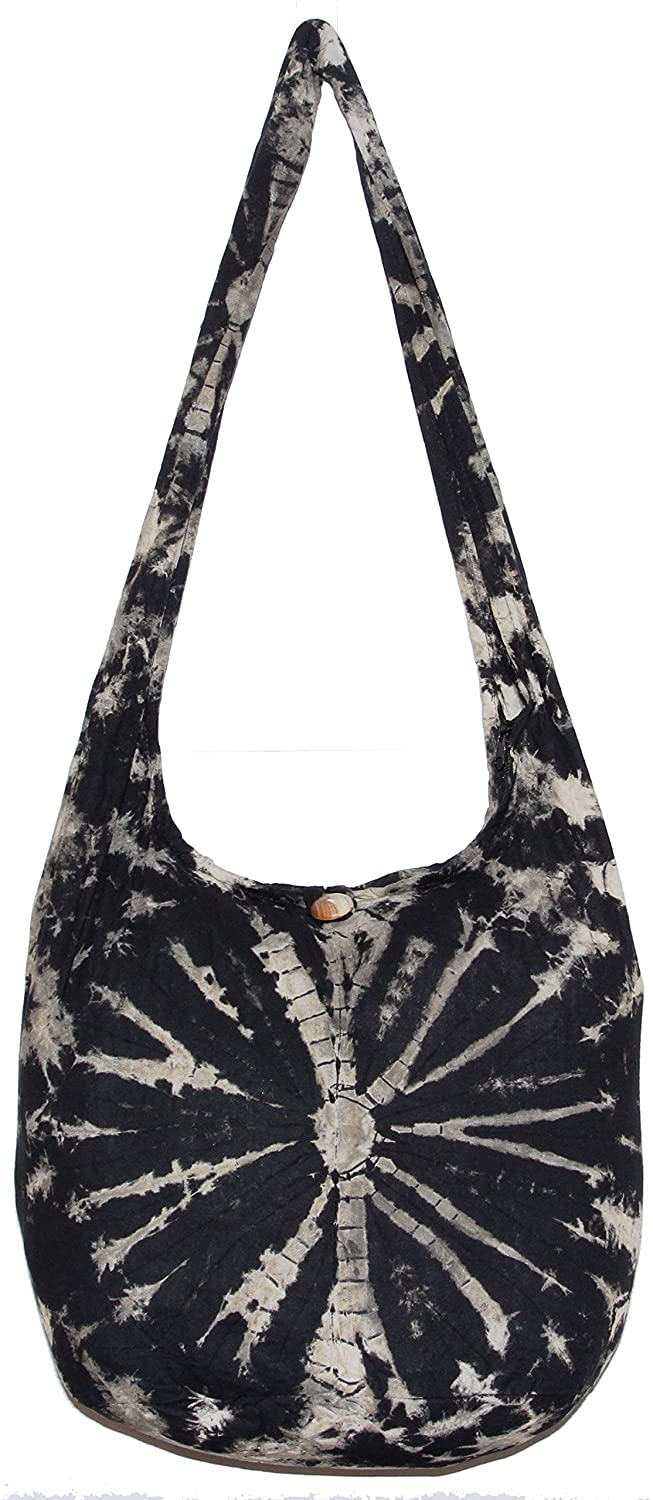 Price:$19.99    TIE DYE Crossbody Bohemian Shoulder Bag Hobo Purse Big 39" (GreyBlack)  Clothing