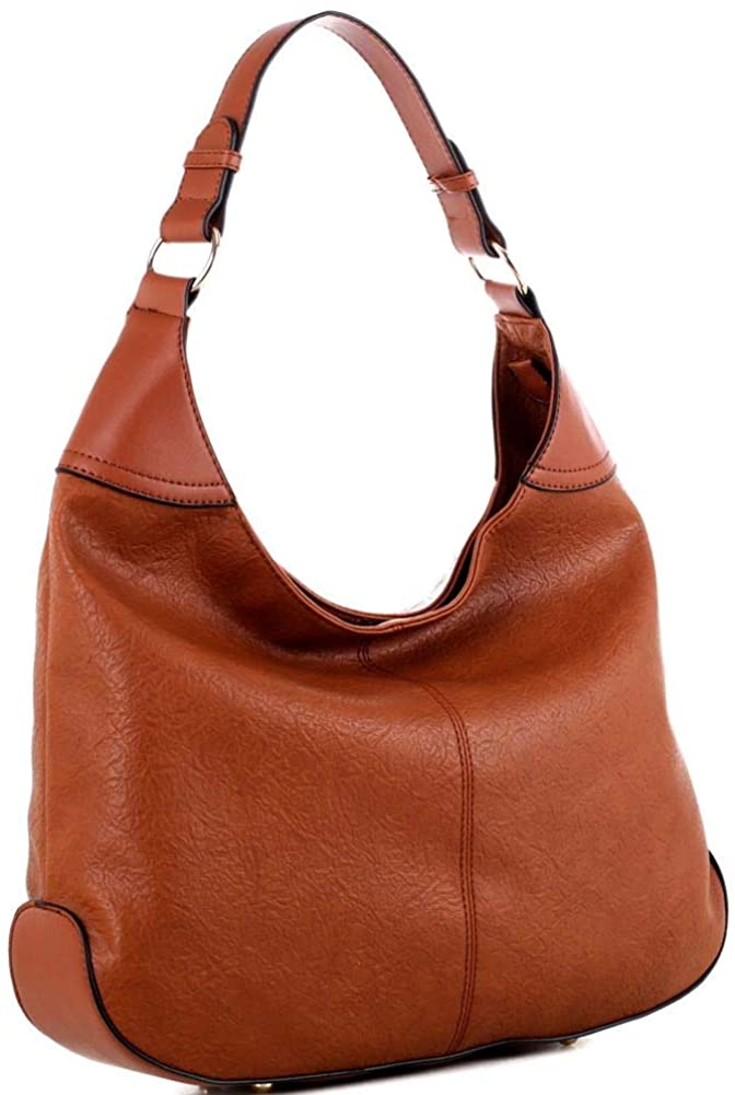 Price:$32.93    Simple Classy Smooth Soft Texture Vegan Leather Single Strap Hobo Shoulder Bag Purse with Metal Foot  Clothing