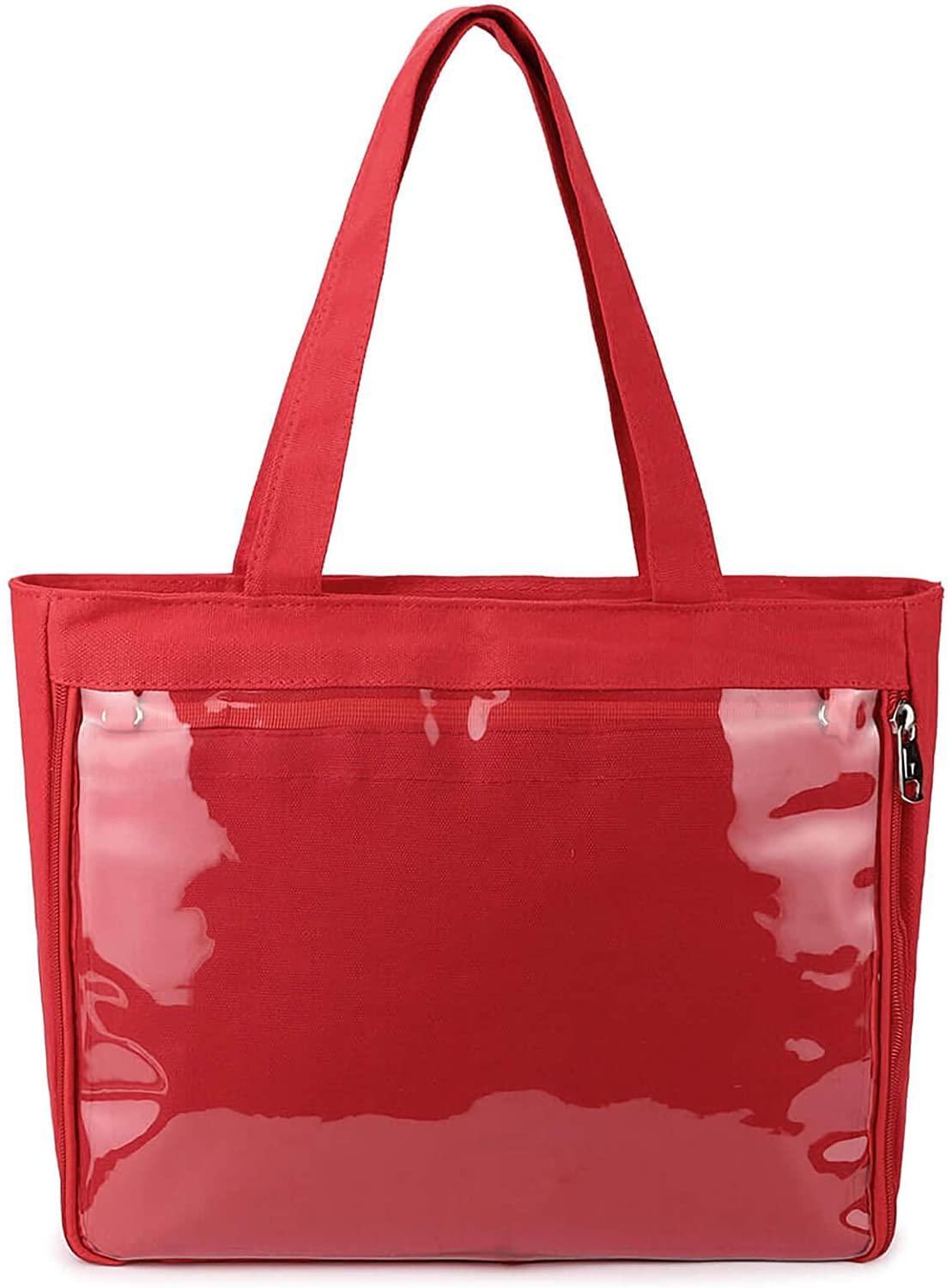 Price:$25.00    STEAMEDBUN Canvas Ita Bag Crossbody Handbag with Insert Transparent Window Large Tote Shoulder Anime Purse for Cosplay  Clothing