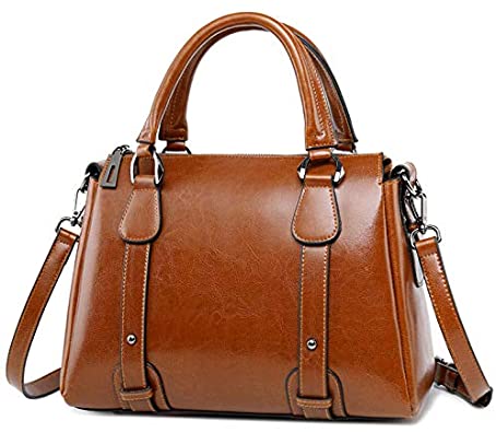 Price:$51.99    Iswee Women Handbags Tote Office Shoulder Bag Vintage Medium Satchel Work Purse (Brown)  Clothing