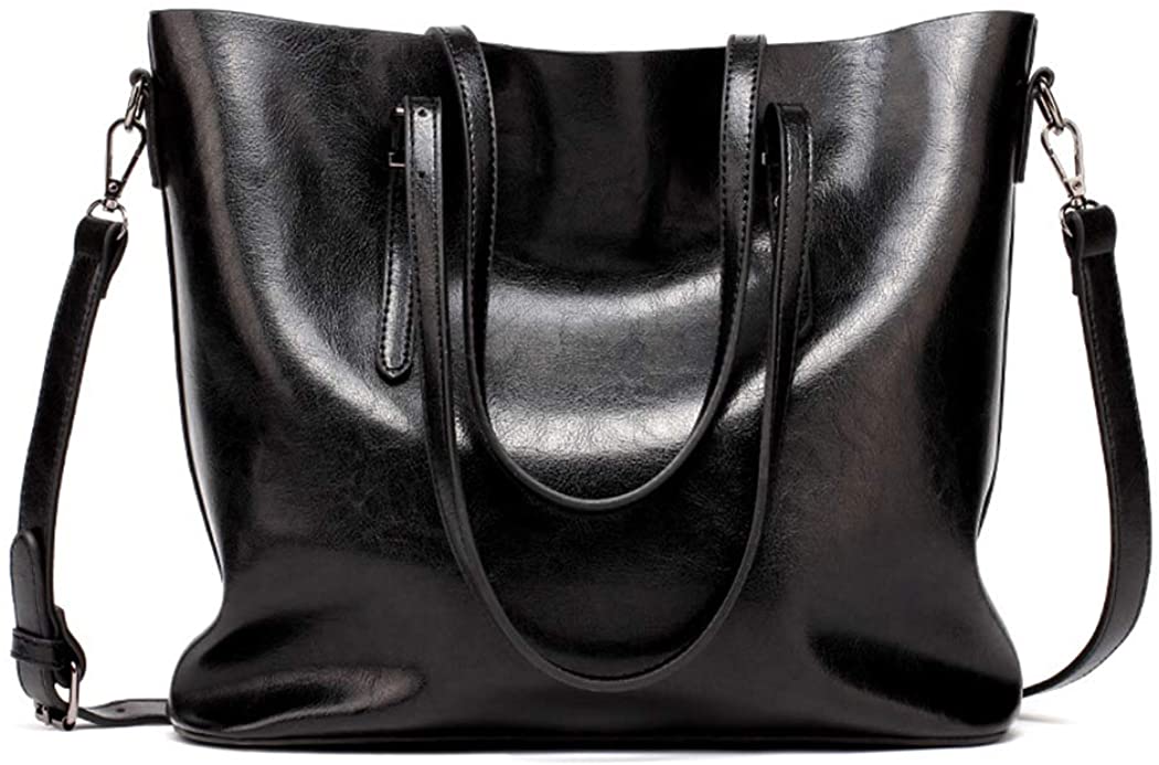 Price:$19.89    Fashion Leather Handbag Shoulder Bag Handle Satchel Tote Purse for Women (Style B black)  Clothing