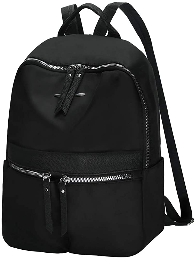 Price:$24.99    Women Backpack Purse Waterproof Nylon Anti-theft Rucksack Lightweight Shoulder Bag Ladies Travel bags(Black)  Clothing