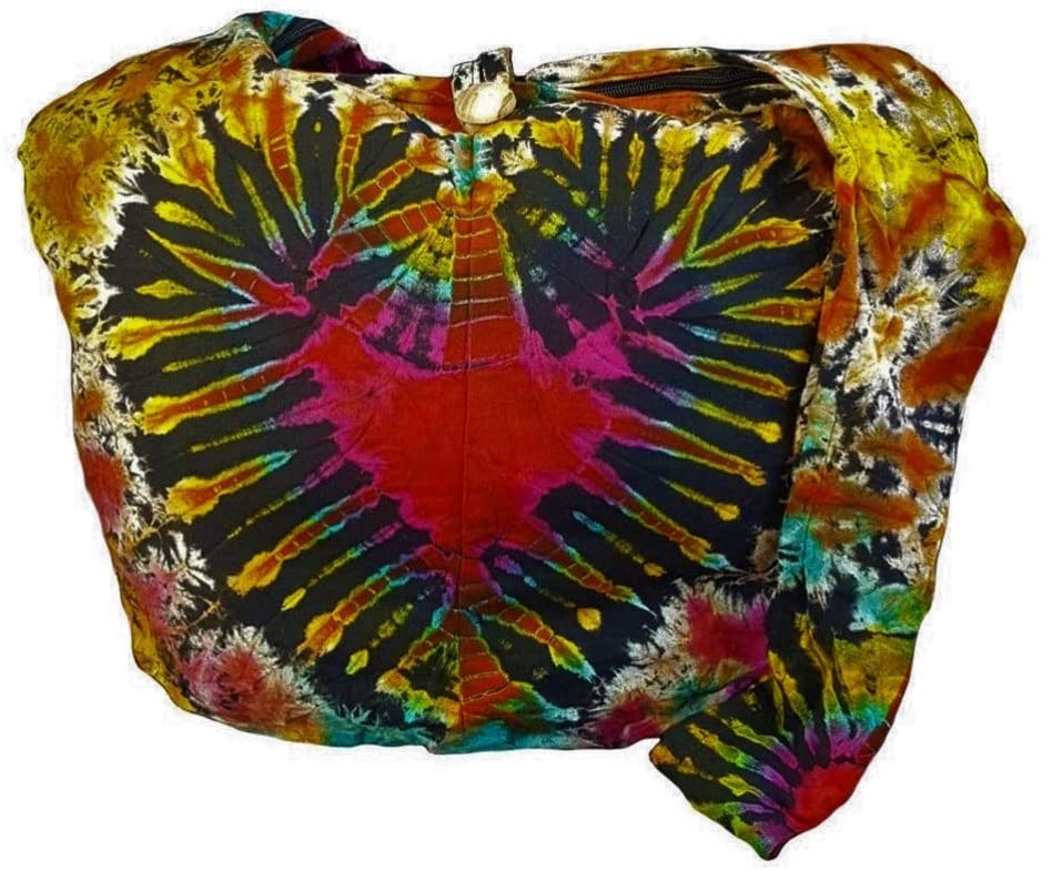 Price:$18.99    BTP! Heart Tie Dye Sling Crossbody Shoulder Bag Purse Hippie Hobo Cotton Gypsy Bohemian VK14  Clothing