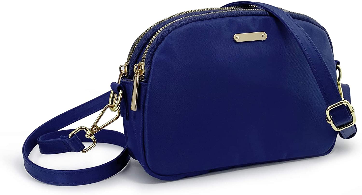 Price:$16.90 Lightweight Small Crossbody Bag Women Nylon Shoulder Bag Waterproof Travel Purse (Dark Blue)  Handbags   