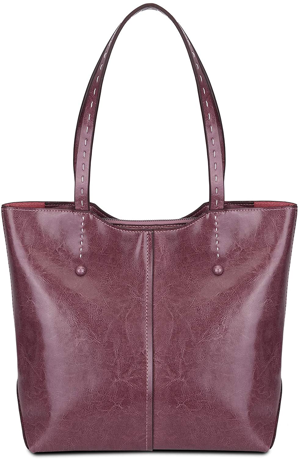 Price:$57.99    Gywon Women’s Leather Work Tote Top Handle Handbag Purse Shoulder Bags Purple  Clothing