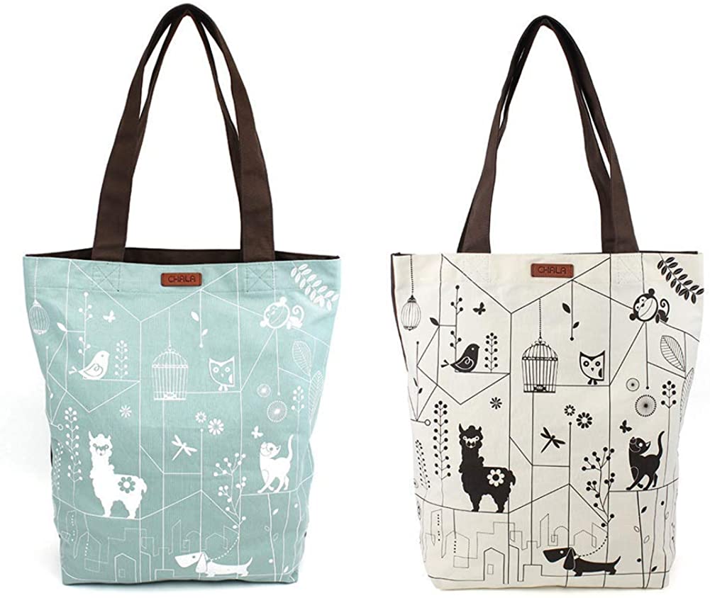 Price:$29.50    CHALA Canvas Eco Tote Assortment with Interior Organizer - Pack of 2  Clothing