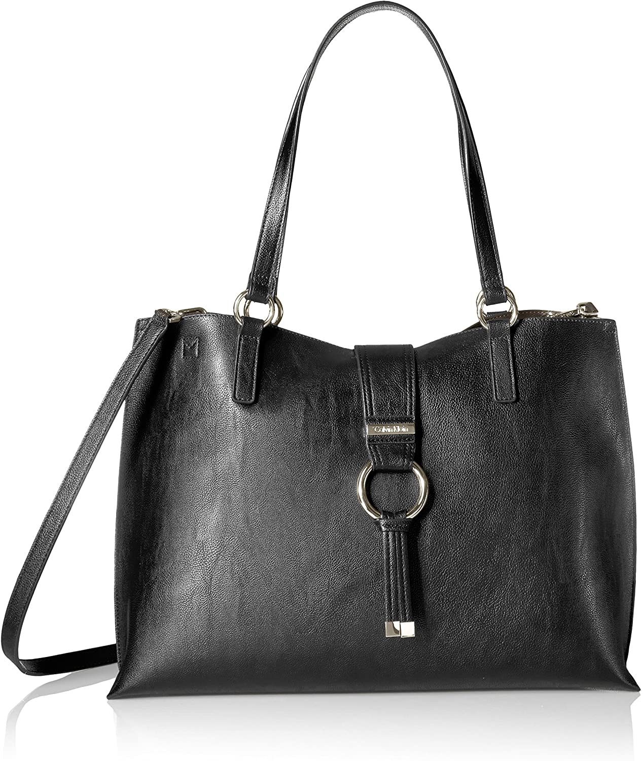 Price:$144.48    Calvin Klein E/w Novelty Tote, Black/Grey  Clothing