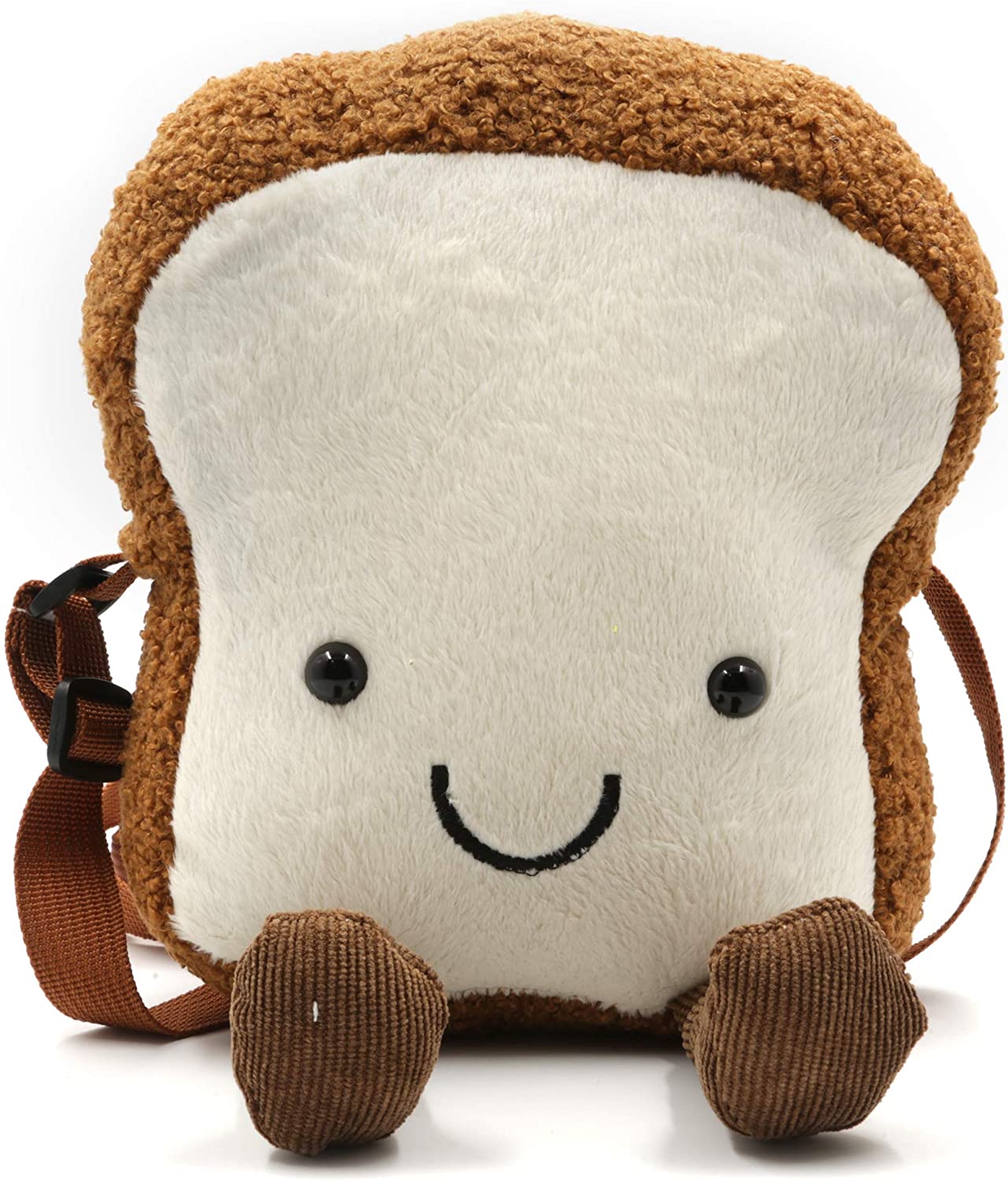 Price:$11.99 HXQ Toast Shoulder Bag, Cute Plush Crossbody Handbag for girl Women  Handbags   