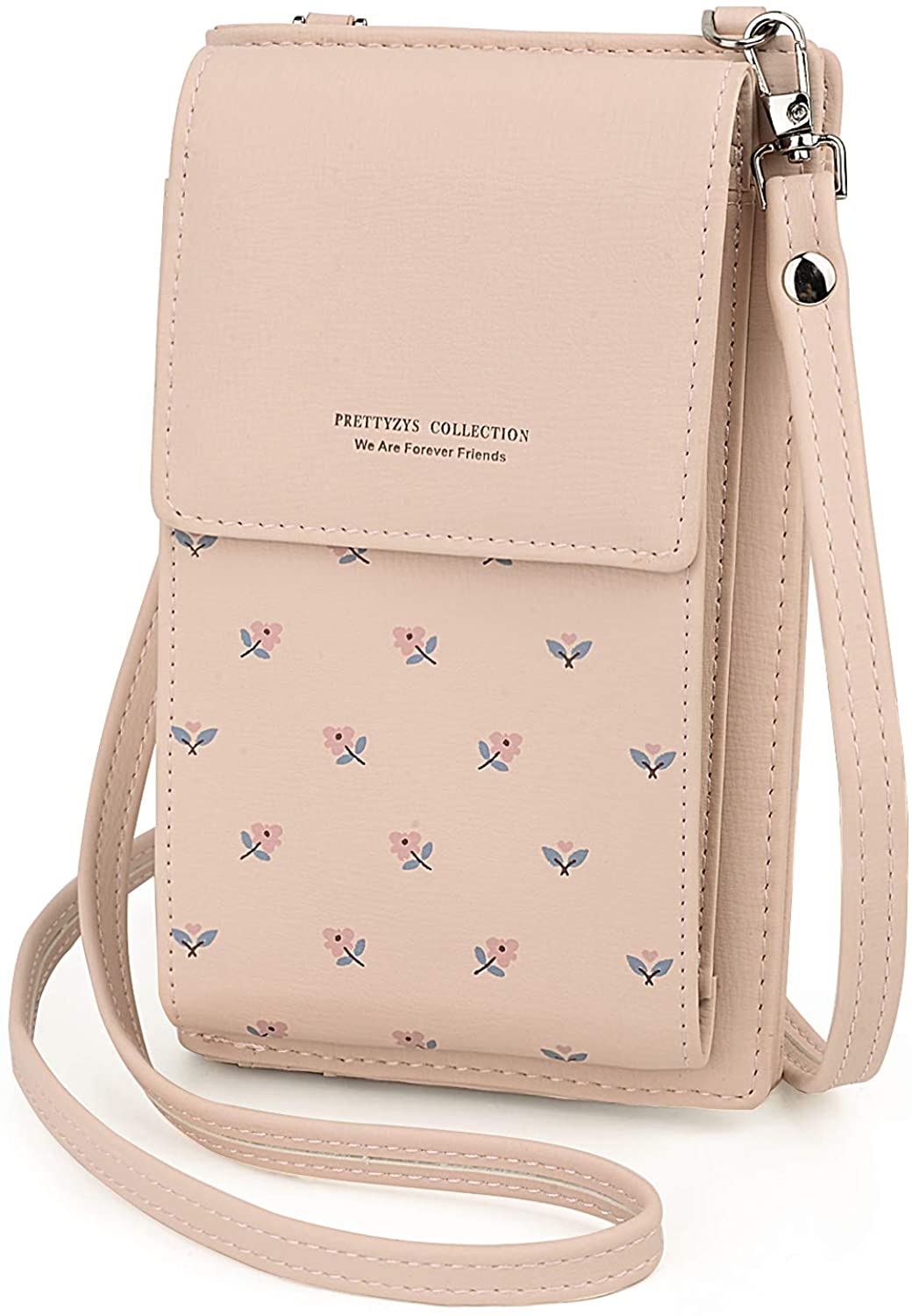 Price:$9.99    UTO Women Small Crossbody Bag Adorn Roomy Zipper Pocket Cell Phone Wallet Card Holder Shoulder Purse A Pink  Clothing