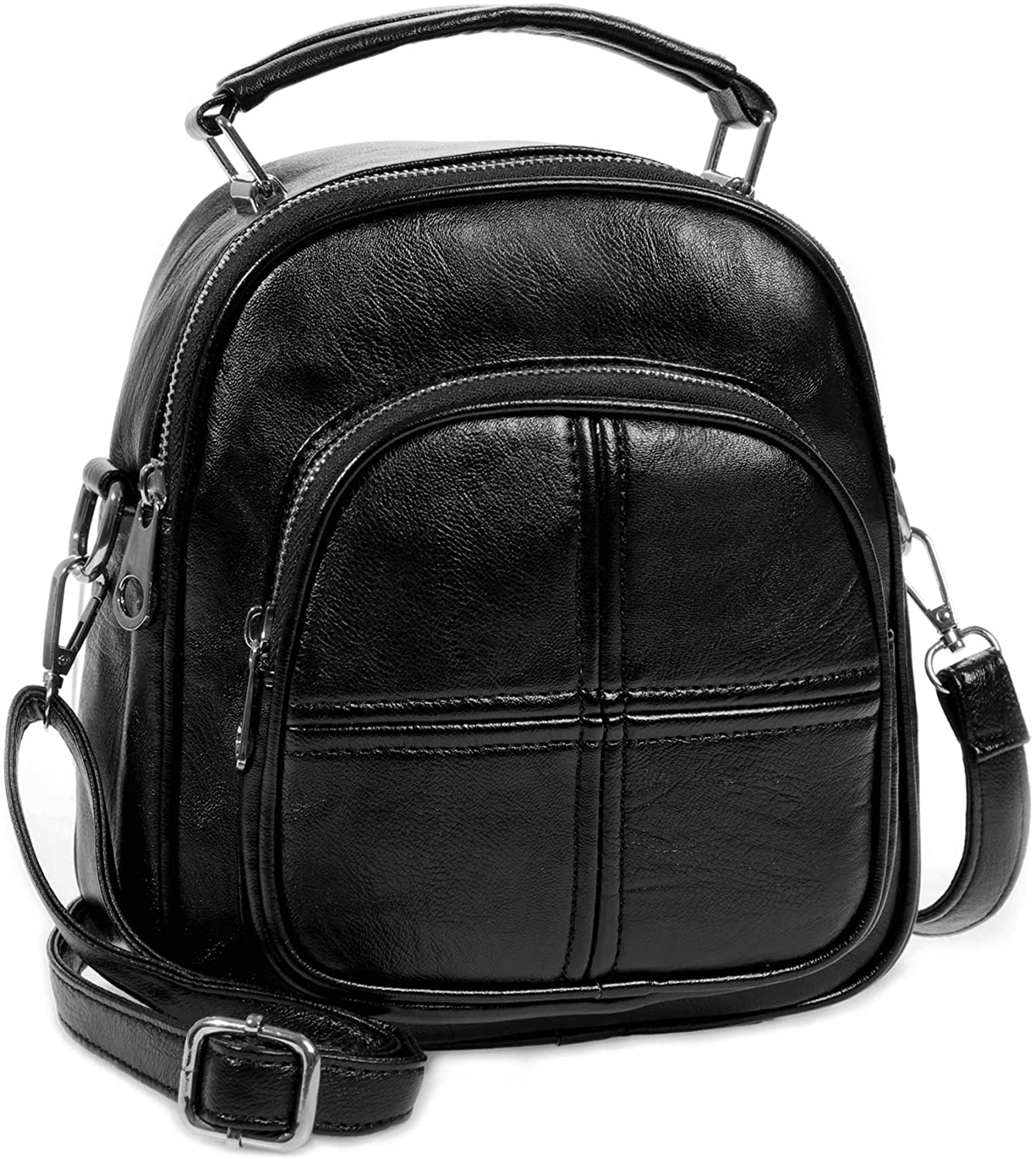 Price:$9.99    Women Backpack Purse Rucksack Lightweight Shoulder Bag Versatile Shoulder Bag mini backpack Leather Backpack(black)  Clothing