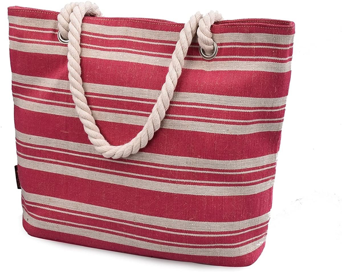Price:$0.00    DGY Printed Large Canvas Tote Purses Beach Bags and Totes for Women Multicolor Shoulder Bag 252 (Stripe Red L)  Clothing