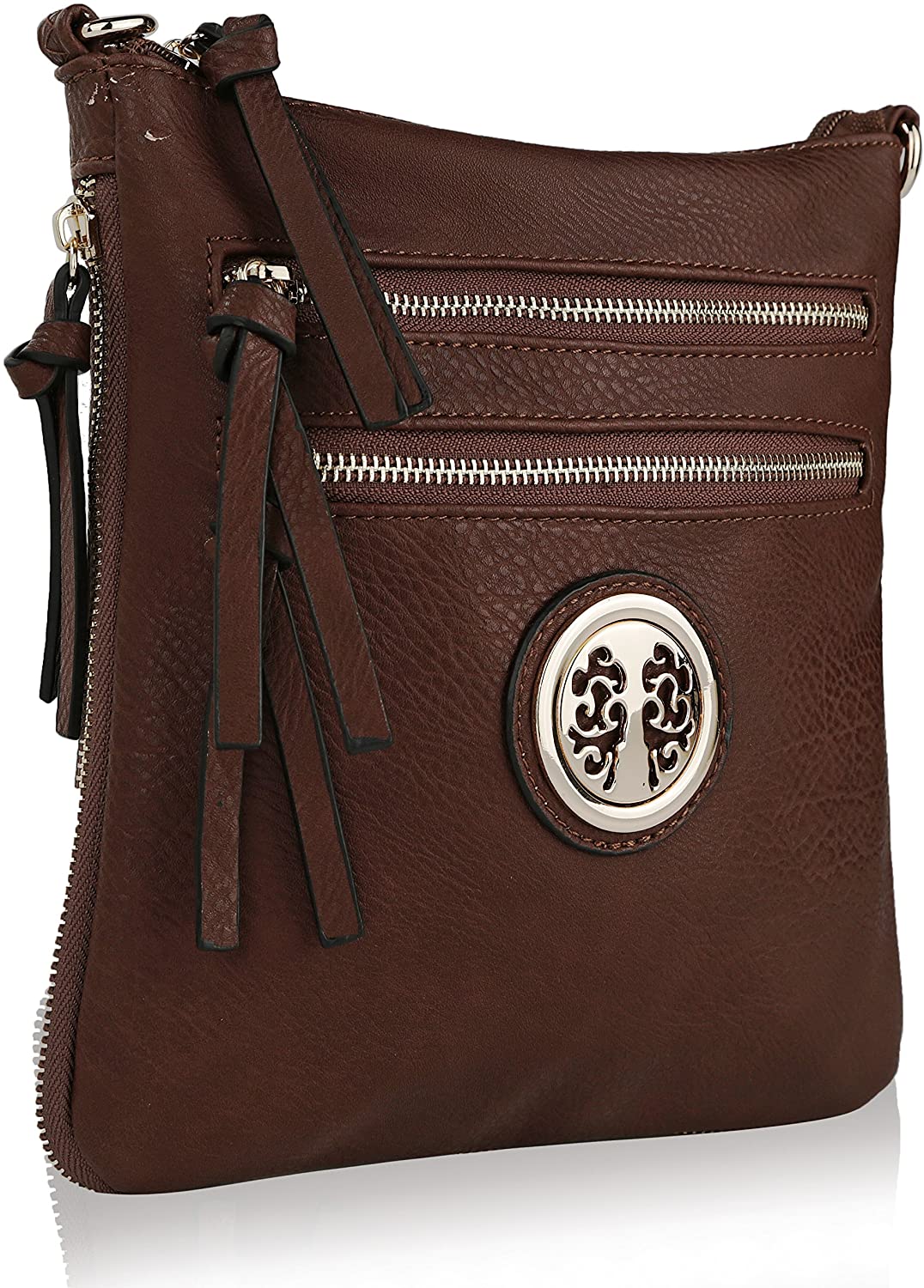 Price:$17.99 MKF Multiple Pocket Crossbody Bag with Adjustable Shoulder Strap Zip-top Closure Elizabeth Purse Handbag  Handbags   