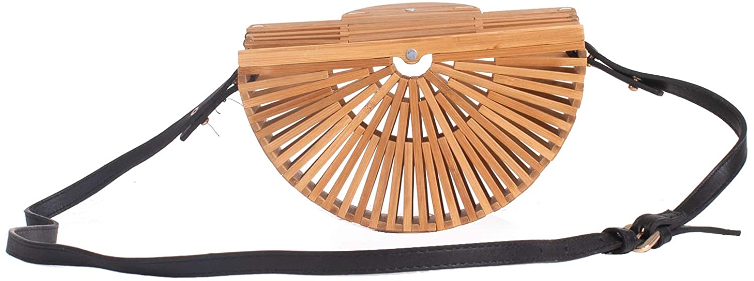 Price:$35.99    RULER TRUTH Women's Bamboo Handbag by Handmade Straw Bag,Tote Bamboo Purse Natural Basket Bag for Summer Beach  Clothing
