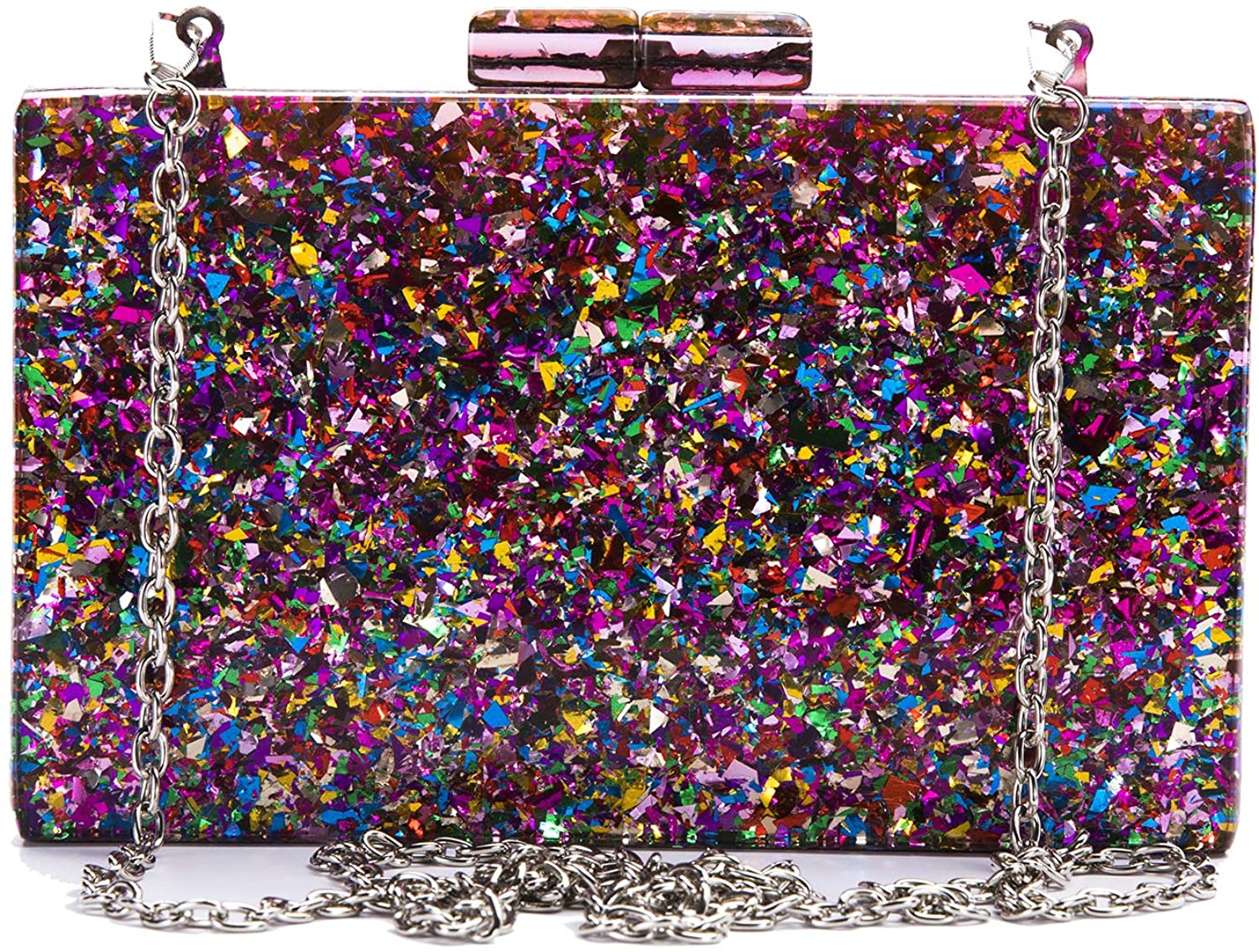 Price:$32.99 Evening Clutch Envelope Handbag For Women Purse Shoulder Bag for Wedding Party Prom (B2-Multicolored)  Handbags   