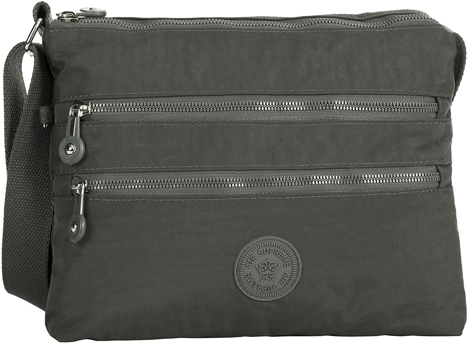 Price:$18.50 BHBS Womens Small Size Fabric Multiple Pockets Cross-body Messenger Shoulder Travel Bag Purse(Dark Grey)  Handbags   