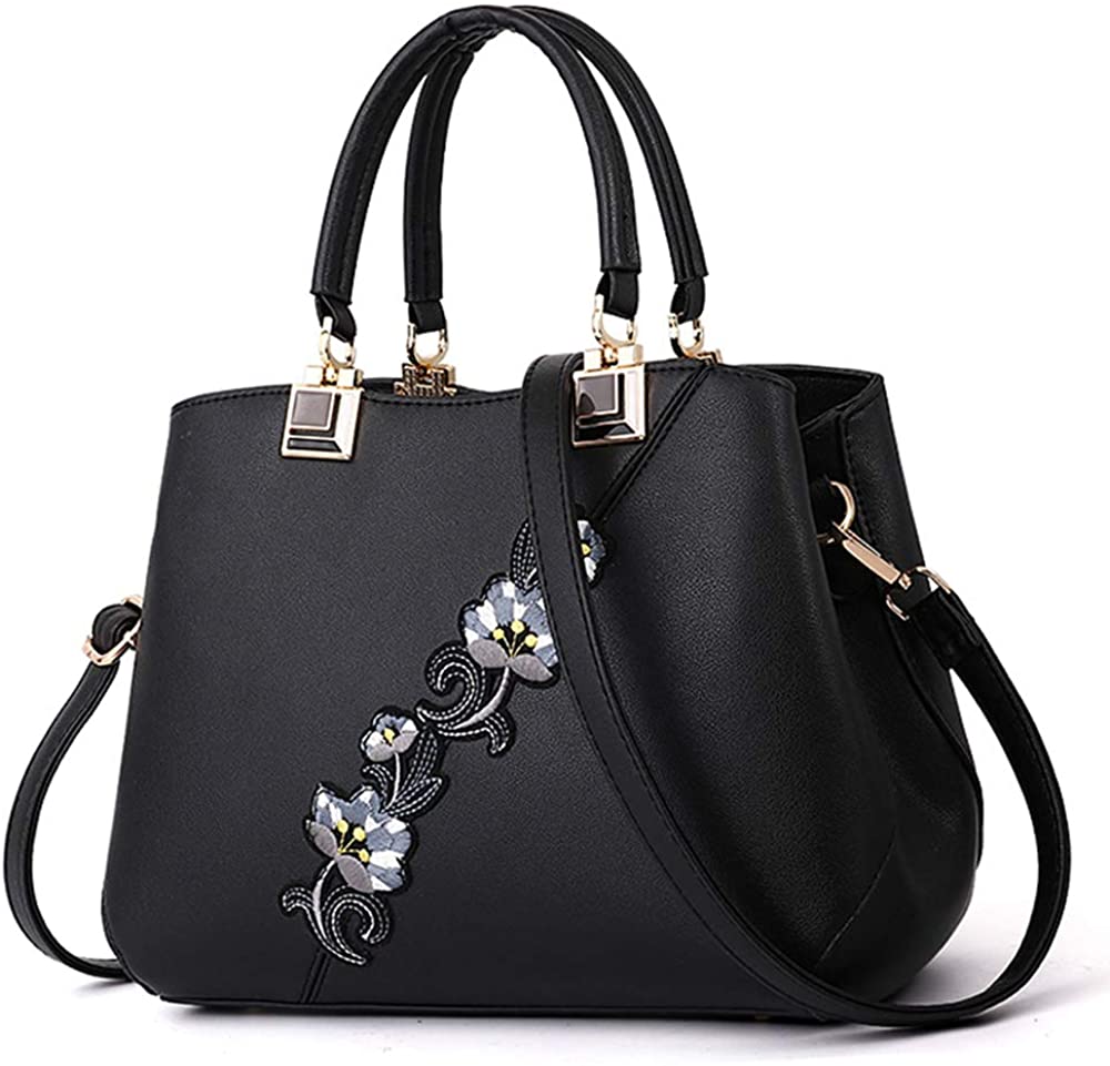 Price:$29.99    ELDA Embroidery Women Top Handle Satchel Handbags Shoulder Bag Tote Purse Messenger Bags  Clothing