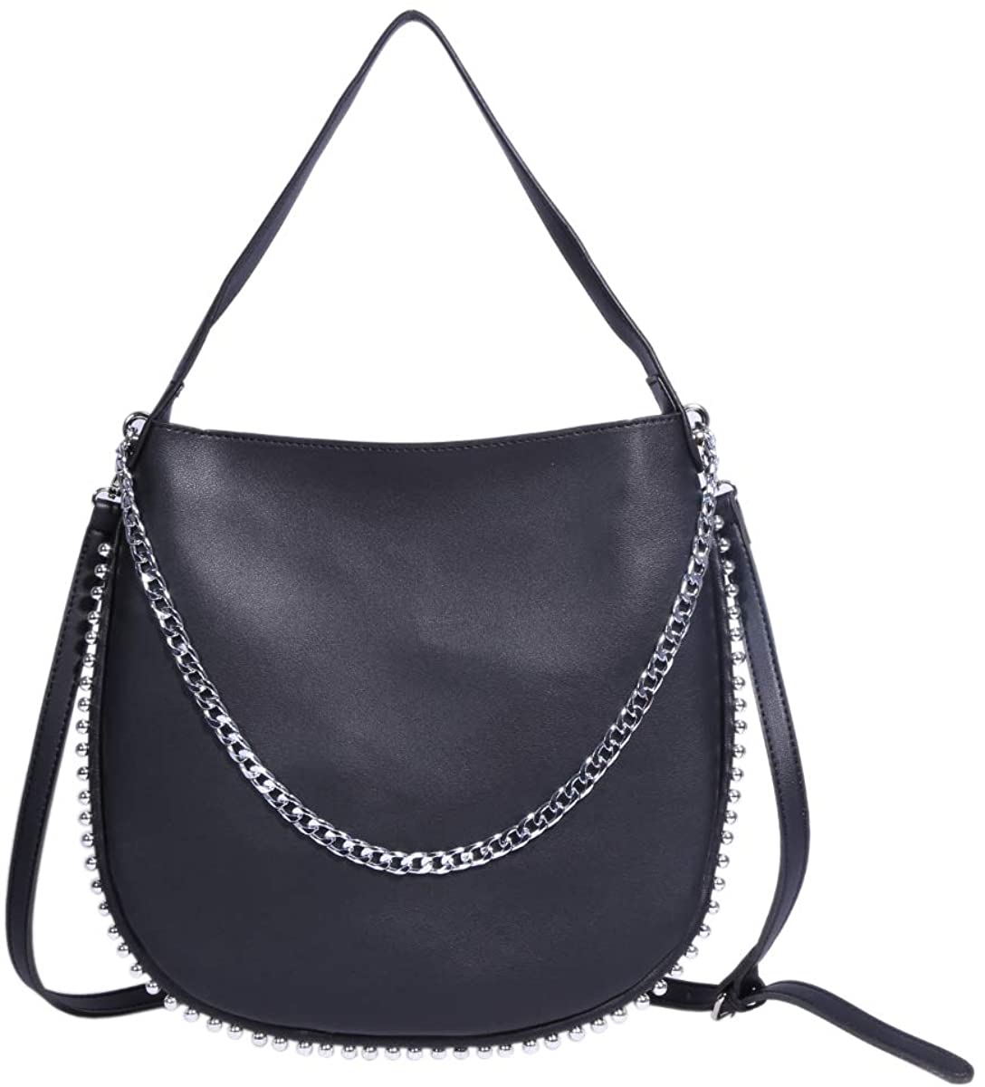 Price:$42.99    Ladies Large-Capacity Shoulder Bag PU leather Hobo Handbags Black Tote Bag Zip Crossbody Bags for Women  Clothing