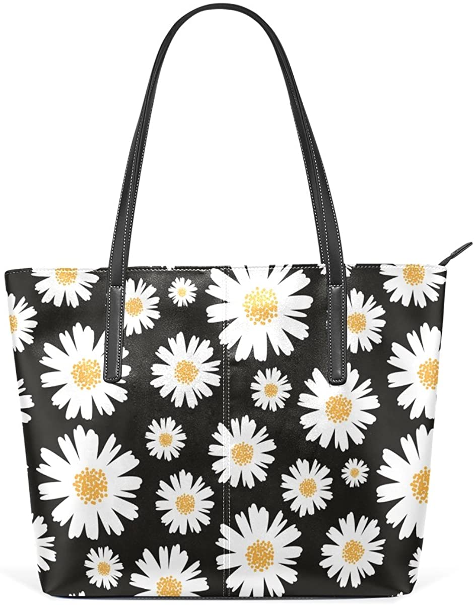 Price:$34.99    Vintage Fresh Daisy Leather Handbags Purses Shoulder Tote Bags Satchel Womens  Clothing