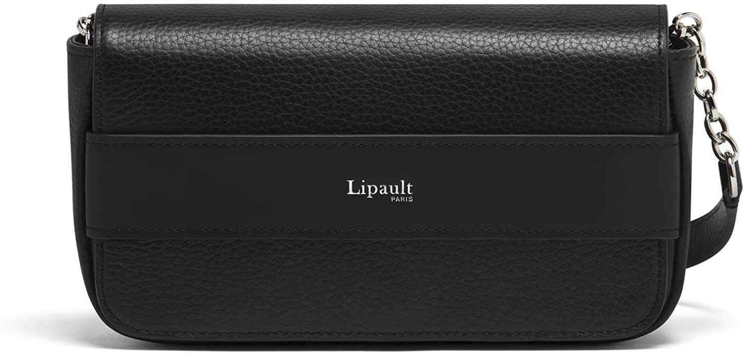 Price:$105.00 Lipault - Invitation Evening Clutch Bag - Shoulder Crossbody Purse for Women - Black  Handbags   