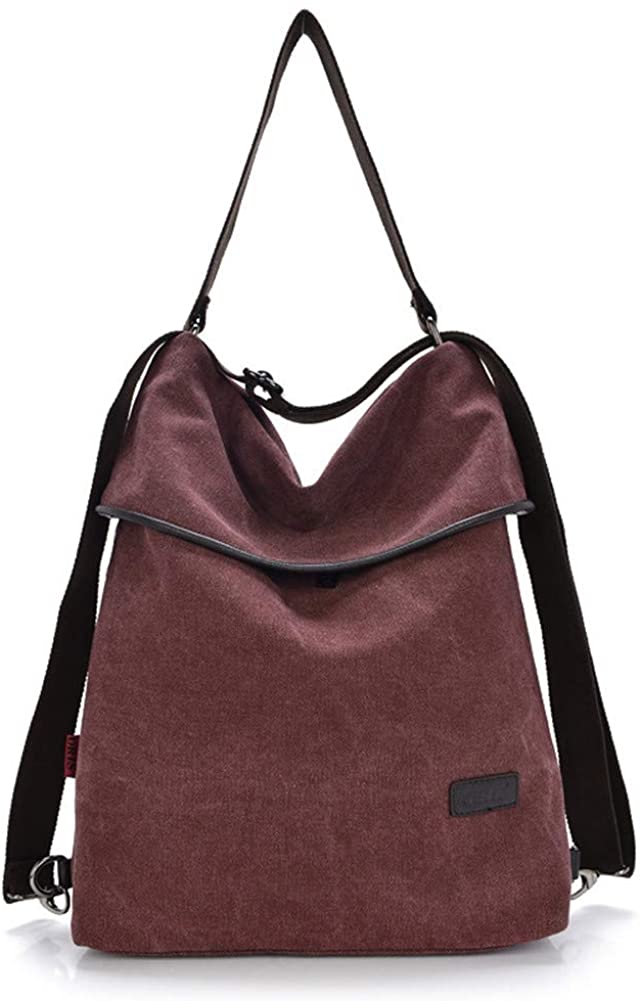 Price:$21.99    Women Multifunction Shoulder Bag Canvas Backpack Purse Crossbody Casual Travel Daypack  Clothing