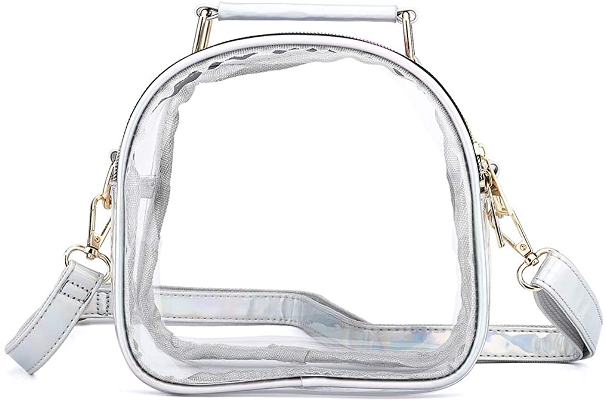 Price:$15.99    Clear Shoulder Bag Mini Backpack Cute Crossbody Purse Tote Stadium Approved Handbag for NCAA PGA NFL  Clothing