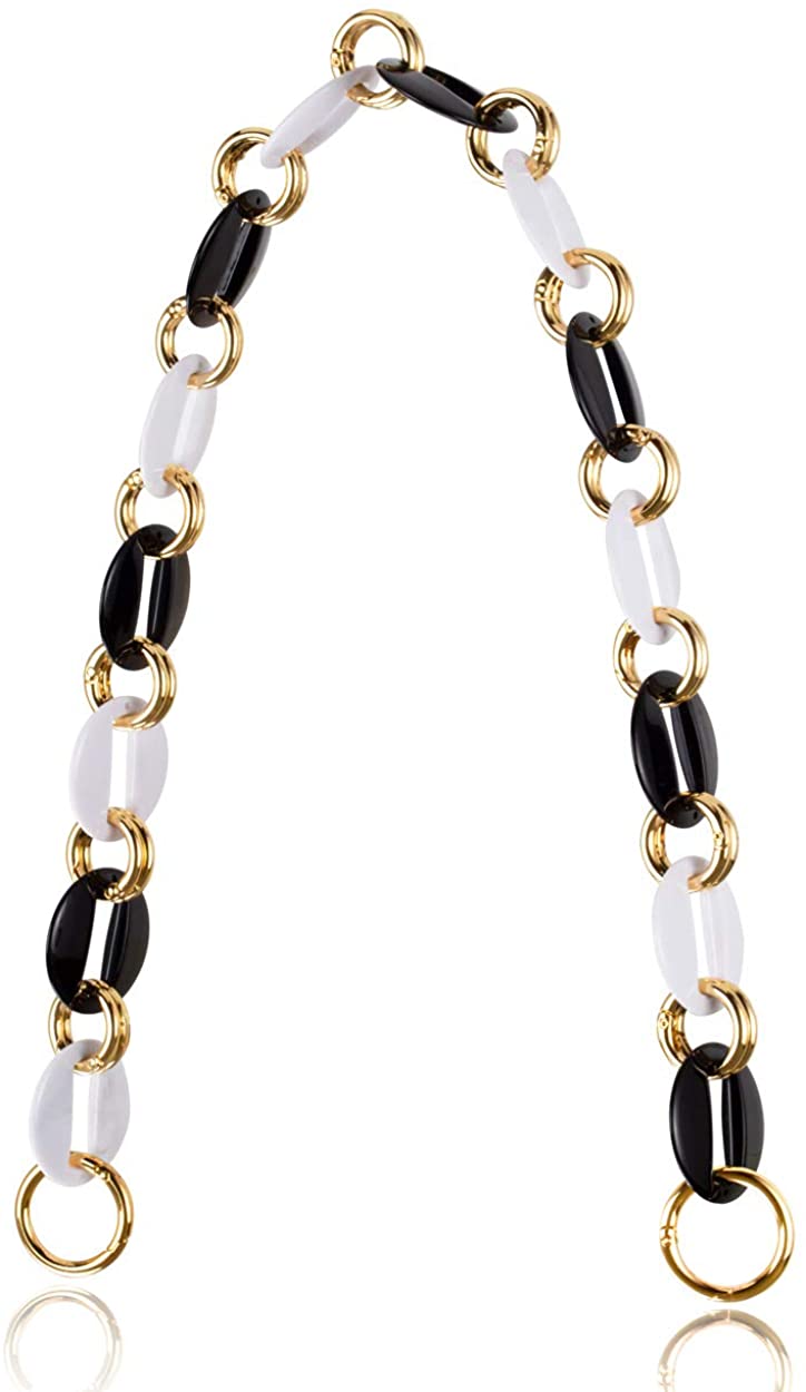 Price:$19.99 Allzedream Acrylic Chain Strap Metal Spring Ring Adjustable Handbag Purse Replacement Straps  Handbags   