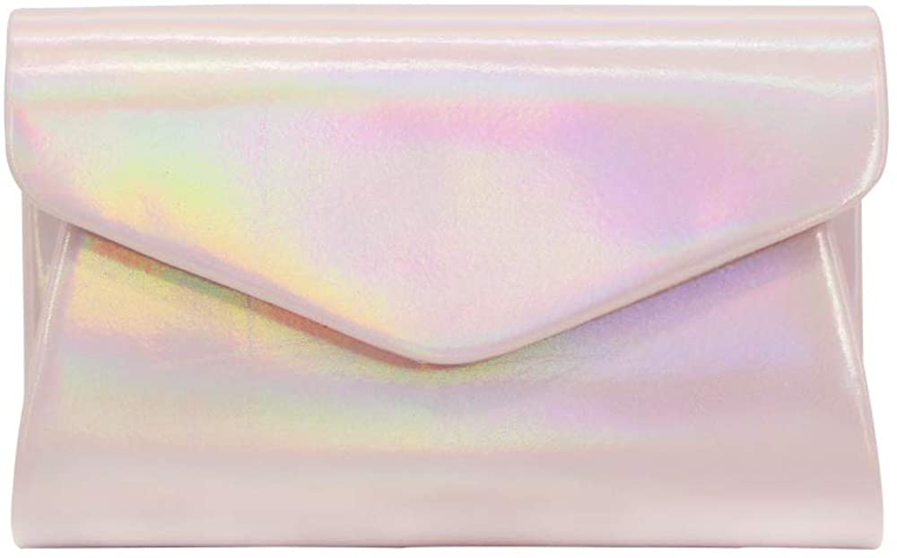 Price:$11.99    Women's Evening Bag Shiny Laser Envelope Purses Party Crossbody Shoulder Handbag  Clothing