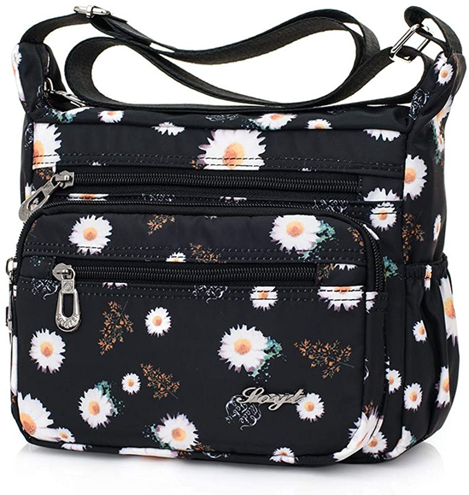 Price:$15.99 Lavogel Shoulder Crossbody Bags Women Waterproof Lightweight Handbag Multiple Pockets Travel Purses (Sun flower)  Handbags   