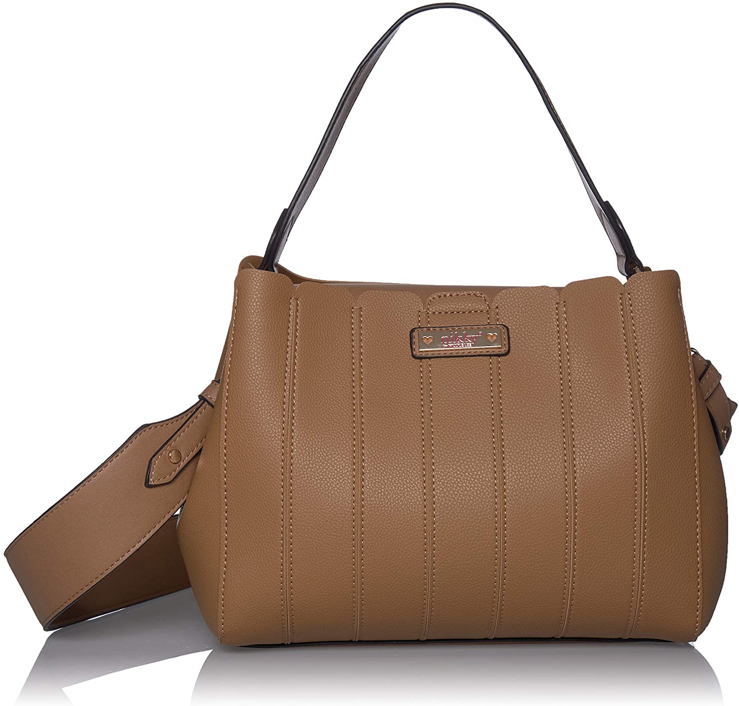 Price:$27.69    Nikky Women's Top Handle Beieg Satchel Bag, Adjustable/Detachable Shoulder Strap, Camel, One Size  Clothing