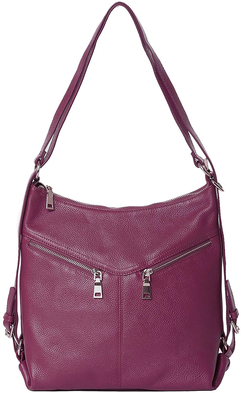 Price:$55.99    SEALINF Womens Leather Handbag Zipper Shoulder Bag Convertible Backpack Daypack (purple)  Clothing