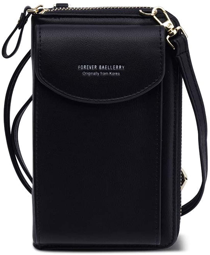 Price:$9.99    Wristlet Wallet Crossbody Bags for Women Pu Leather Shoulder Backpack Purse Small Handbags Cellphone Credit Card Rfid (Black-02)  Clothing