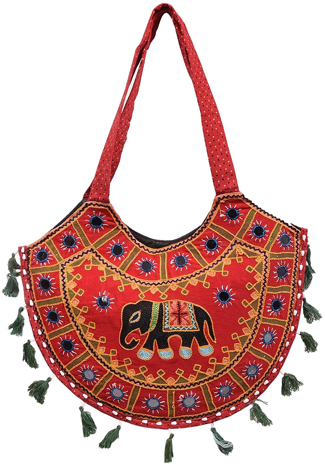 Price:$14.49    Craft Trade Rajasthani Embroidered Handbags Designer Handmade Patchwork Printed Shoulder Tote Bag for Women/Girls  Clothing