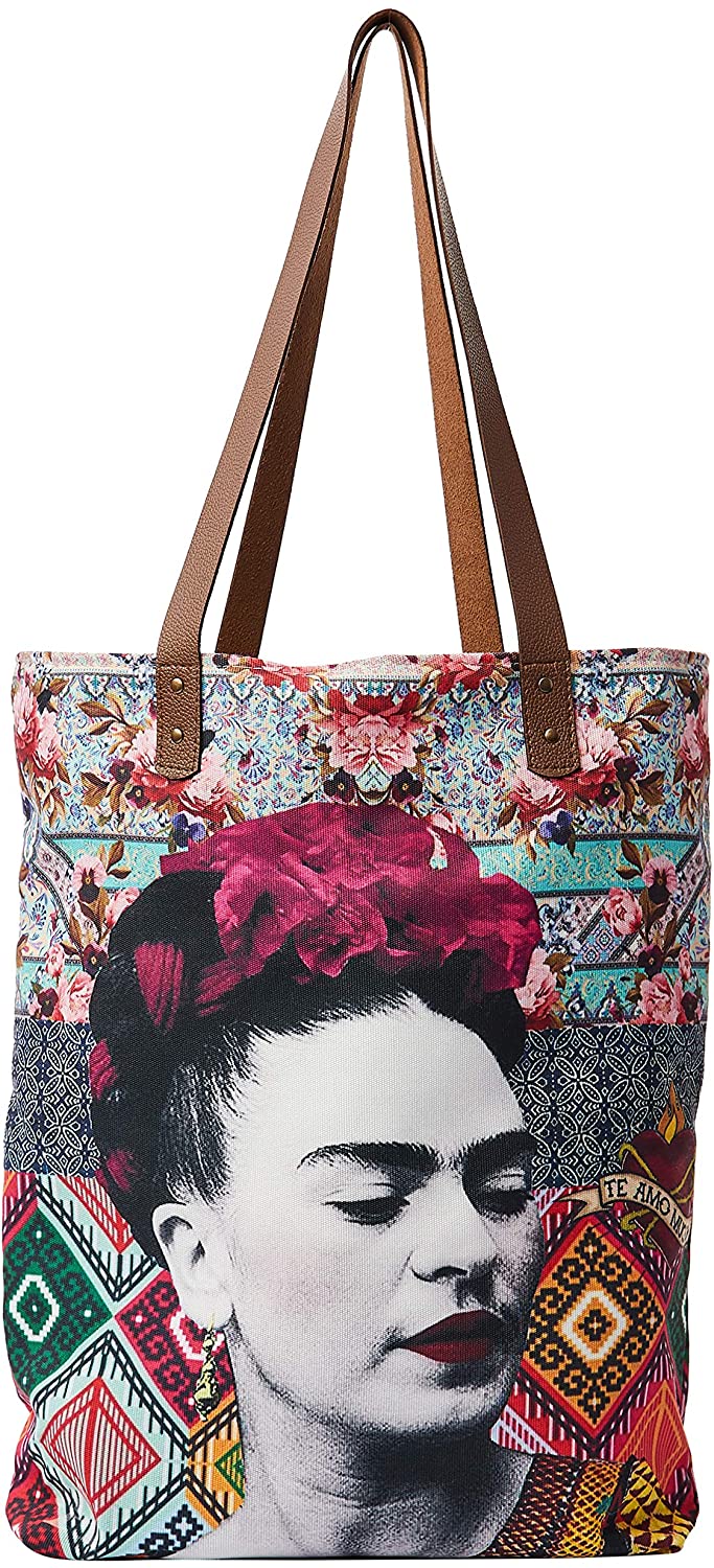 Price:$32.99    Akitai Frida Kahlo Relaxed Black - Shoulder - Travel Tote – Boho - Handbag - Frida Fans Costume Womens Collection Bag  Clothing