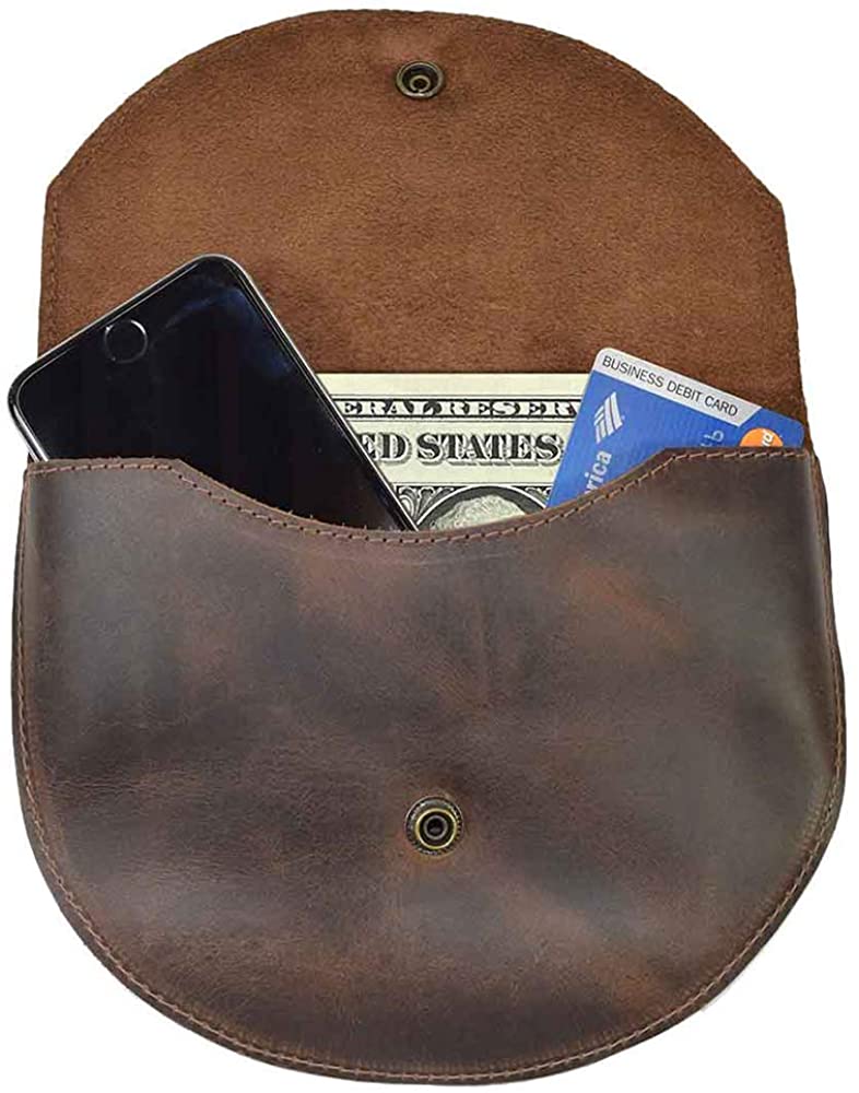 Price:$38.99 Durable Leather Two In One Hip and Shoulder Bag Handmade by Hide & Drink   Bourbon Brown  Handbags   