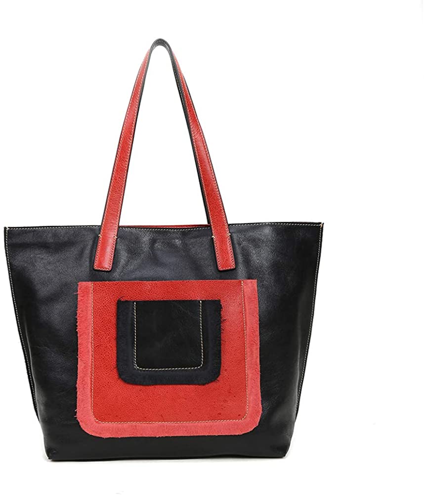 Price:$47.99    Women Genuine Leather Handbags Messenger Bags Sweet Soft Tote Bag Ladies Designer Tote Shoulder Work Purses(Black)  Clothing