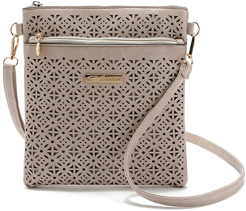 Price:$19.99 Hollow Out Handbags Cross Body Leather Shoulder Bags Purse Small Casual Messenger Bags for Women  Handbags   