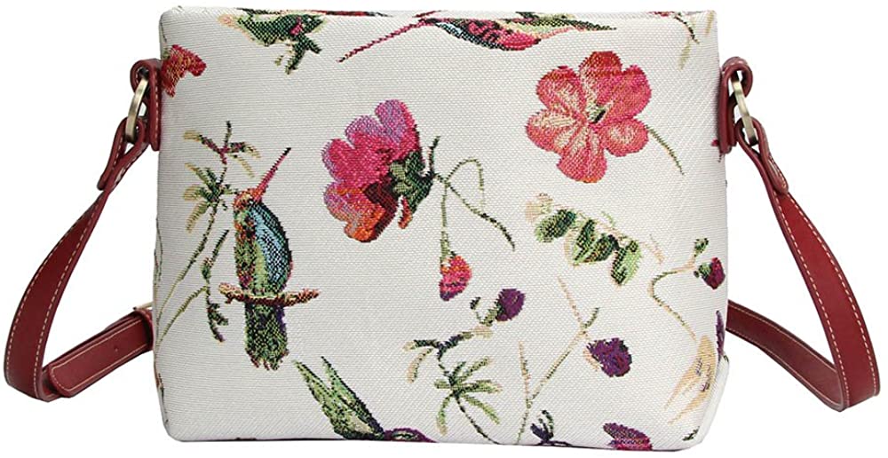Price:$29.99 Signare Tapestry Crossbody Purse Small Shoulder Bag for Women with Hummingbird and Flower Design (XB02-HUMM)  Handbags   