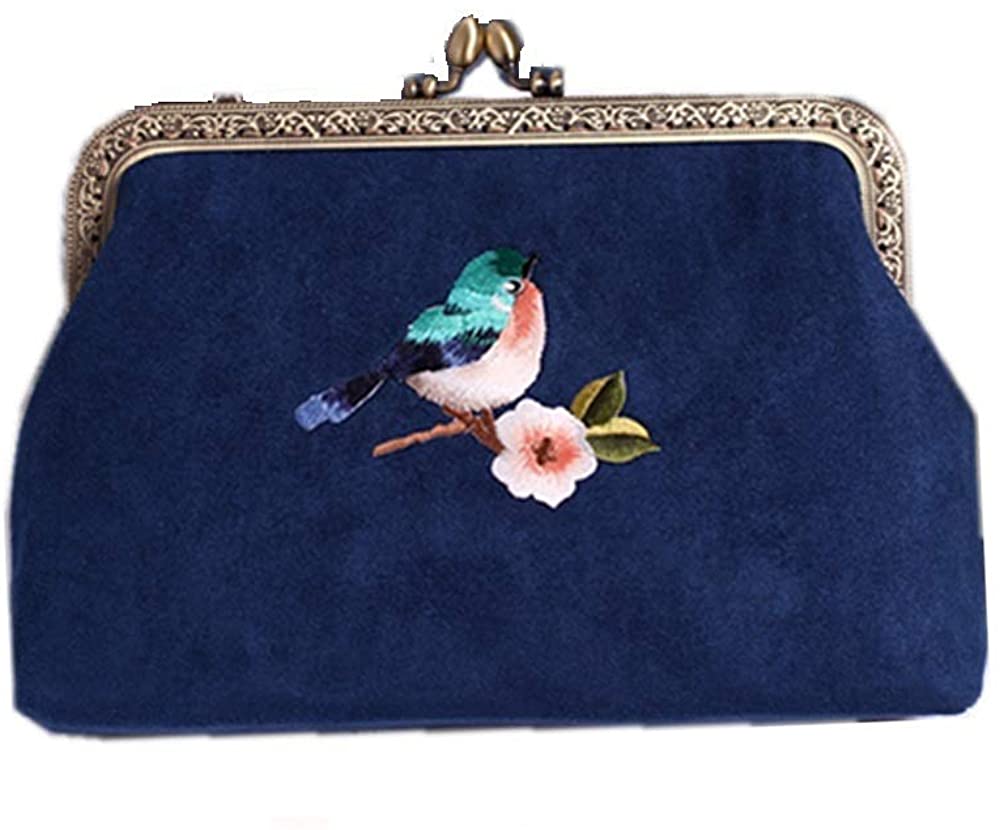 Price:$21.99    Shoulder Bags for Women Vintage Original Artistic Backpack Hand-Embroidered Single Shoulder Bag Blue(L)  Clothing