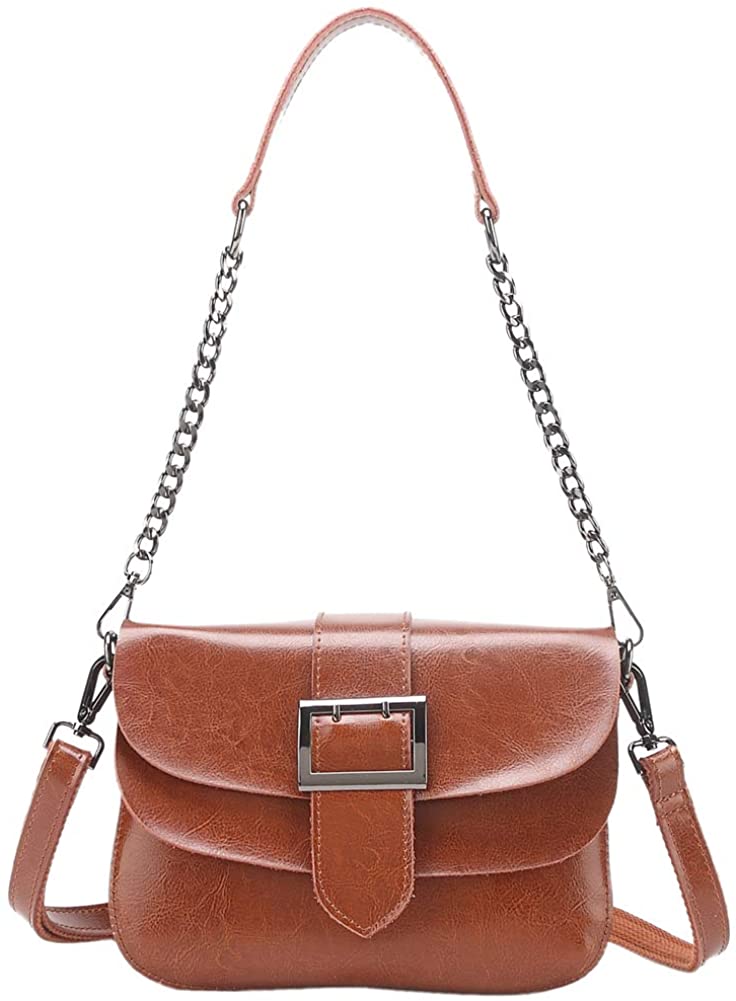 Price:$28.99 CHERRY CHICK Leather Crossbody Purses and Handbags for Women Vintage Sling Shoulder Bag for Women Birthday Gift (Yellowish Brown)  Handbags   